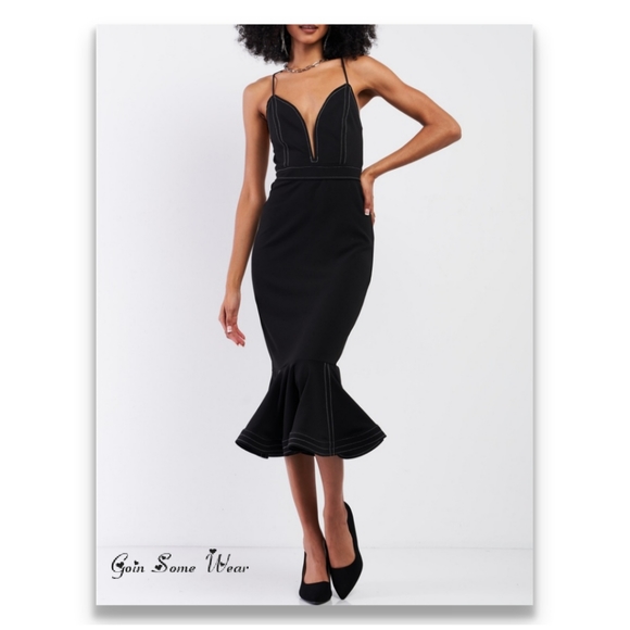 Lady in Black Mermaid Flare Tail Dress - Picture 3 of 4